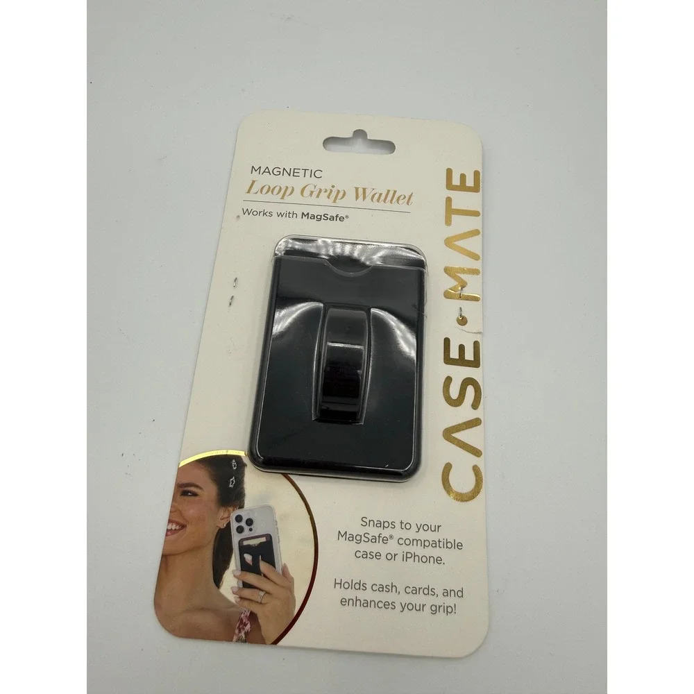 Case-Mate Magnetic Loop Grip Wallet Unisex OS Black New MagSafe Card Holder‎